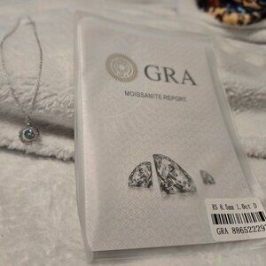 1.0 Blue Carat Moissanite, Exquisite Pendant Adjustable 925 Sterling Silver